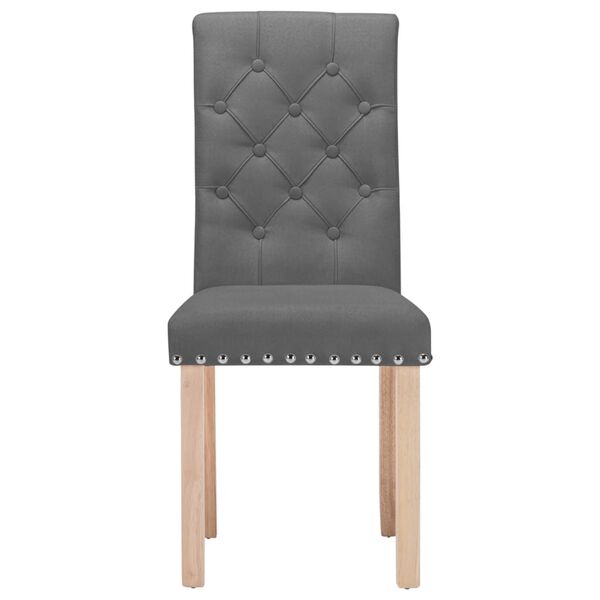 vidaXL Eetkamerstoelen 4 st stof donkergrijs