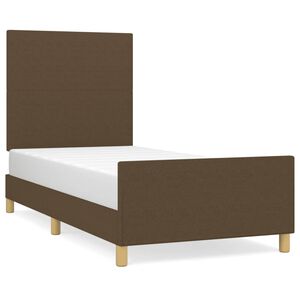 vidaXL Bedframe zonder matras 80x200 cm stof donkerbruin