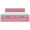 vidaXL Ottoman bed met matrassen 200x200cm fluweel roze