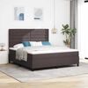 vidaXL Boxspring bed met matras met LED Donkerbruin 180 x 200 cm Stof