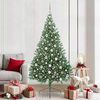 vidaXL Kunstmatig Voorverlicht Kerstboom met 300 LED Groen 210 cm PVC