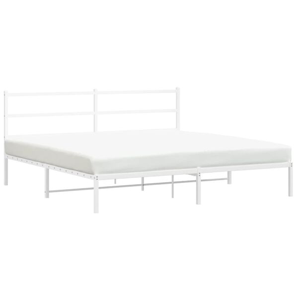 vidaXL Bedframe met hoofdbord metaal wit 180x200 cm