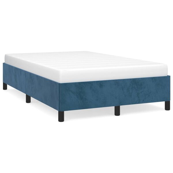 vidaXL Bedframe zonder matras 120x200 cm fluweel donkerblauw