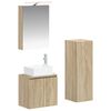 vidaXL Badkamermeubelset 4 pcs Sonoma Eiken Bewerkt hout en glas