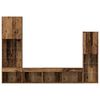 vidaXL TV-kast met LED-striplichten 4 pcs Oud hout Bewerkt hout