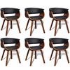 vidaXL Eetkamerstoelen 6 st gebogen hout en kunstleer