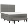 vidaXL Boxspring met matras stof donkergrijs 140x190 cm