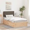 vidaXL Bedframe met Gevoerd Hoofdgedeelte Taupe 100 x 200 cm