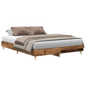 vidaXL Bedframe zonder matras 150x200 cm spaanplaat bewerkt hout