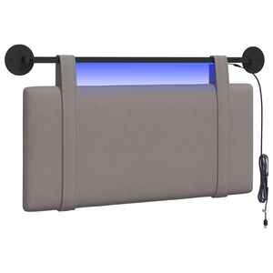 vidaXL Hangend hoofdbord Taupe Stof