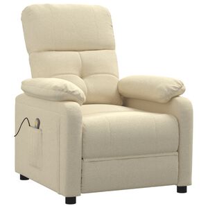 vidaXL Massagestoel stof cr&egrave;mekleurig