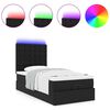 vidaXL Ottoman bed met matras en LED's 100x200cm kunstleer zwart