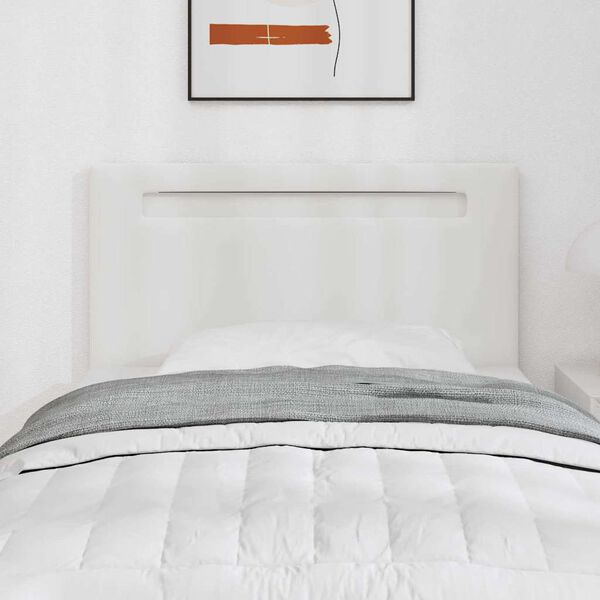 vidaXL LED Hoofdbord Wit 100 cm Nep Leer