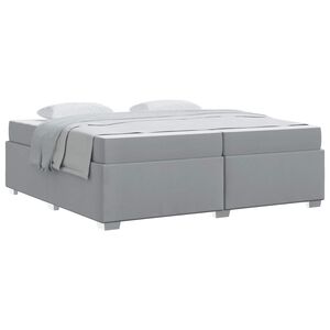 vidaXL Bedframe met matras Lichtgrijs 200 x 200 cm Stof