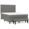 vidaXL Boxspring met matras stof donkergrijs 140x190 cm