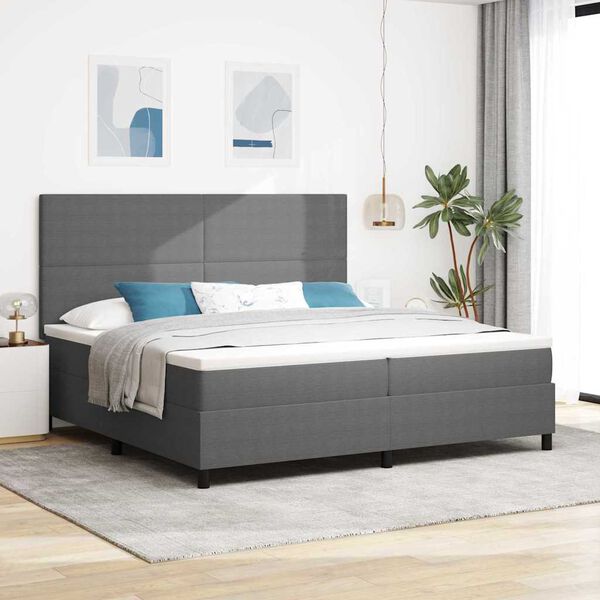vidaXL Boxspring bed Lichtgrijs en wit. 203 x 200 x 128 cm