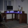 vidaXL Bureau met LED-verlichting 152x152x91 cm hout bruin eikenkleur