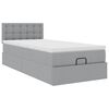 vidaXL Ottoman bed met matras en LED's 100x200 cm stof lichtgrijs