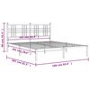 vidaXL Bedframe met hoofdbord metaal wit 160x200 cm