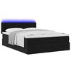 vidaXL Ottoman bed met matras en LED's 140x200cm fluweel zwart