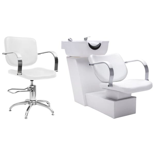 vidaXL Wasstoel met salonstoel kunstleer