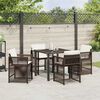 vidaXL Tuin eettafelset 5 pcs Bruin poly rattan