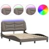 vidaXL Bedframe met LED zonder matras "Hvar" 140x190 cm stof taupe