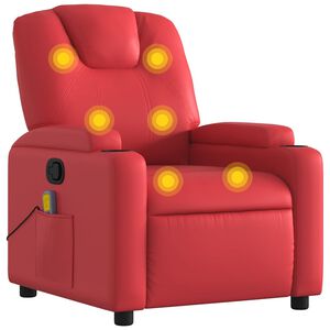 vidaXL Massagestoel verstelbaar kunstleer rood