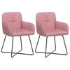 vidaXL Eettafelstoelen 2 st fluweel Roze 59 x 56,5 x 86 cm