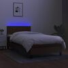 vidaXL Boxspring met matras en LED stof donkerbruin 80x200 cm