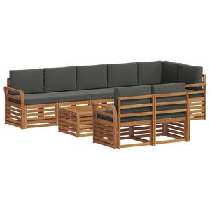 vidaXL Sofa-Sets 9 pcs Natuurlijk en Antraciet Massief Acaciahout