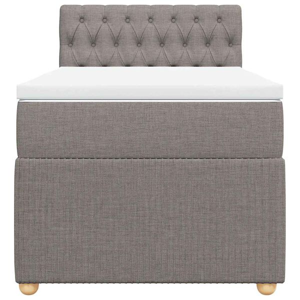 vidaXL Boxspring met matras stof taupe 100x200 cm