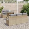 vidaXL Tuin Sofa Set met opslag 6 pcs Beige en Licht Grijs poly rattan