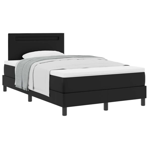vidaXL Boxspringbed met matras Zwart 120 x 190 cm Kunstleer