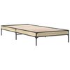 vidaXL Bedframe bewerkt hout en metaal sonoma eikenkleurig 100x200 cm