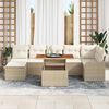vidaXL Tuin Sofa Set met kussen met opslag 8 pcs beige en cr&egrave;mekleurig