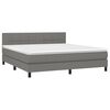vidaXL Boxspring met matras stof donkergrijs 180x200 cm