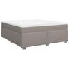 vidaXL Boxspring met matras stof taupe 180x200 cm