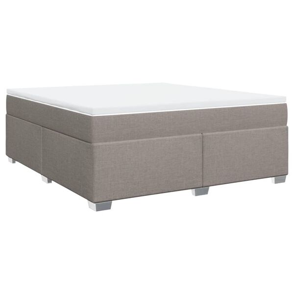 vidaXL Boxspring met matras stof taupe 180x200 cm