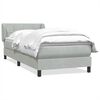 vidaXL Boxspring met matras fluweel lichtgrijs 90x220 cm