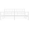vidaXL Bedframe met hoofd- en voeteneinde metaal wit 193x203 cm