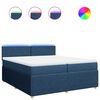 vidaXL Boxspring met matras stof blauw 200x200 cm