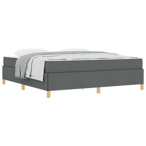 vidaXL Bedframe met matras Donkergrijs 180 x 200 cm Stof