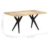 vidaXL Eettafel 160x80x76 cm ruw mangohout