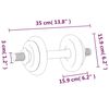 vidaXL Halter met gewichten 40 kg gietijzer en verchroomd staal