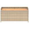 vidaXL Opbergbankje 100x50x52 cm poly rattan acaciahout gemengd beige