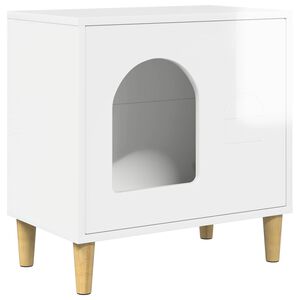 vidaXL Kattenhuis Glanzend Wit 51 x 30 x 52 cm Bewerkt hout