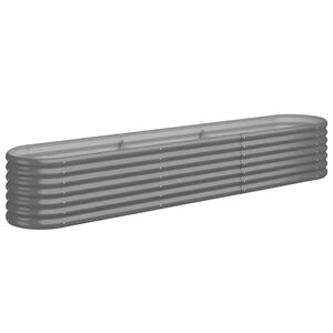 vidaXL Plantenbak 224x40x36 cm gegalvaniseerd staal grijs
