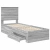 vidaXL Bedframe Grijs Sonoma en Zilver 70 x 190 cm Bewerkt hout