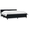 vidaXL Boxspring met matras fluweel zwart 200x220 cm